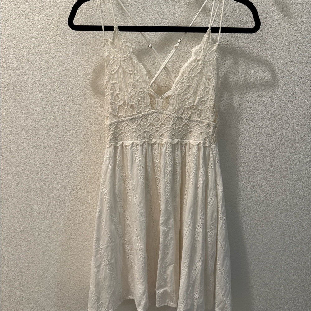 Hummingbird Ivory Lace Mini Dress